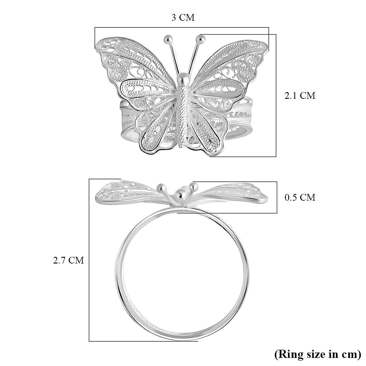 Bali Legacy Sterling Silver Butterfly Ring