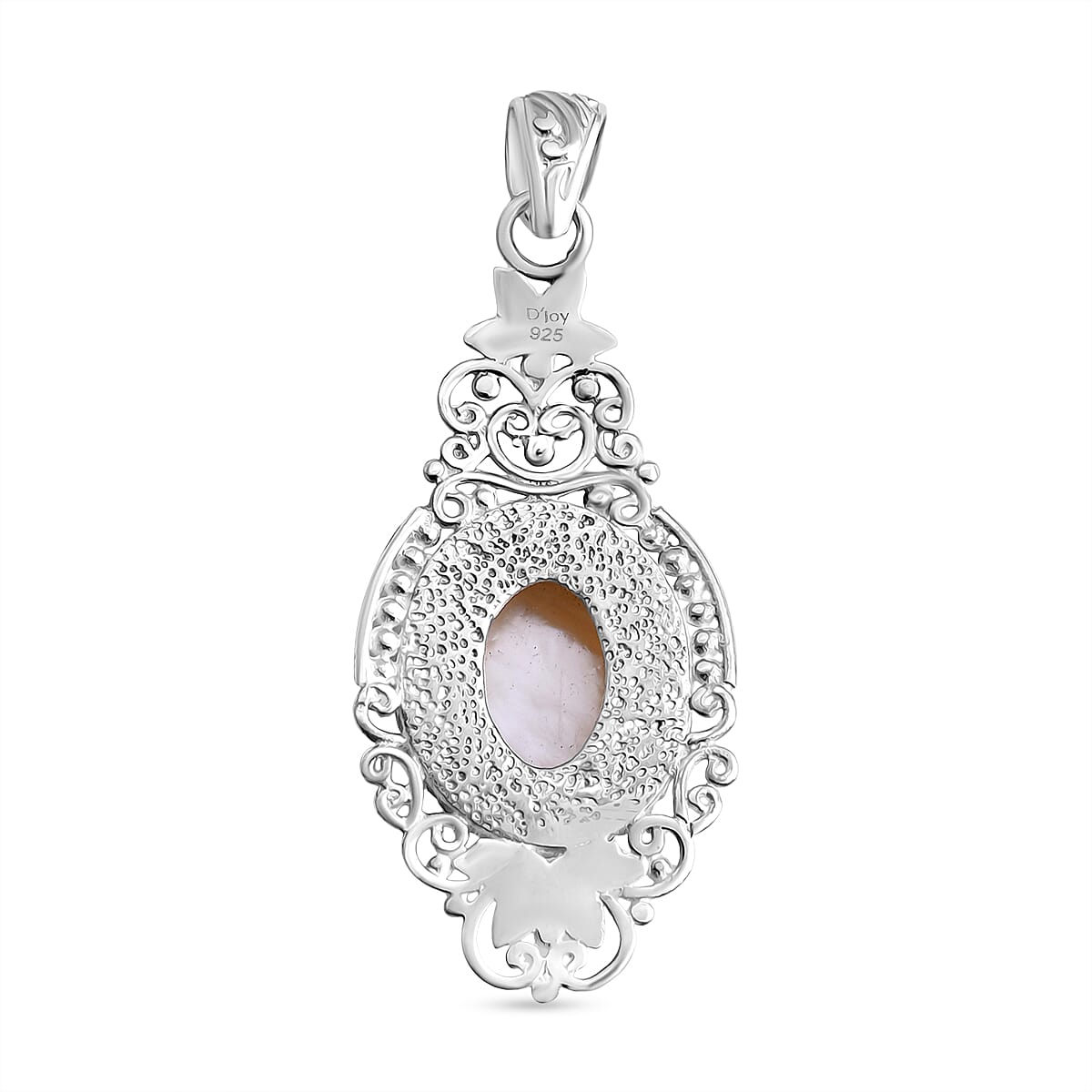 Royal Bali Collection White Mabe Pearl Pendant Sterling Silver 5.11 Ct, Silver Wt. 6.40 Gms.