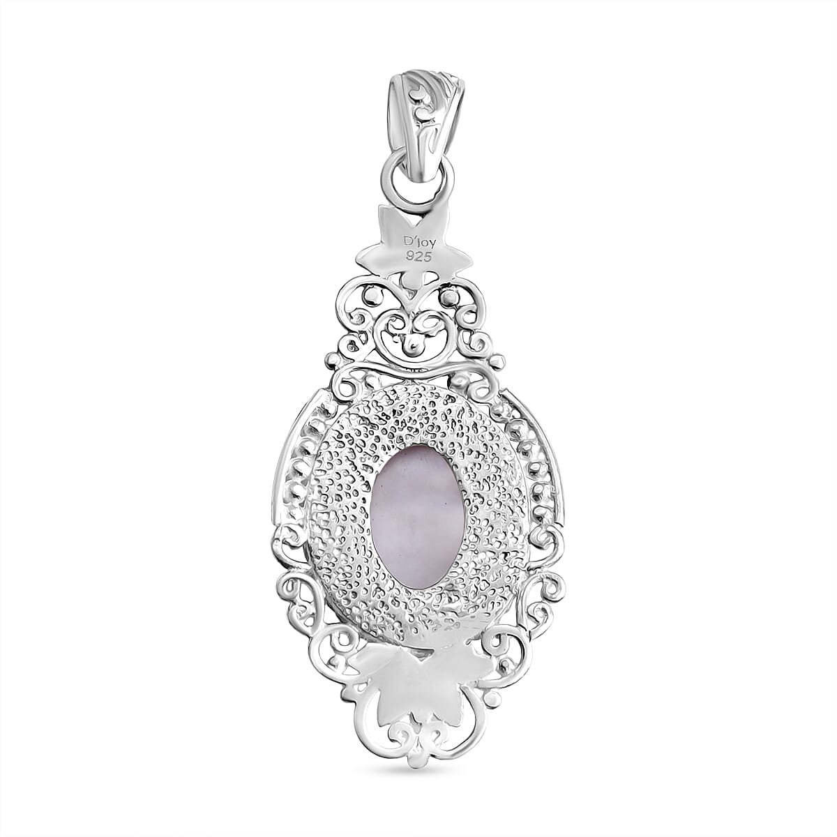 Royal Bali Collection Pink Mabe Pearl Pendant Sterling Silver 4.88 Ct, Silver Wt. 5.80 Gms.