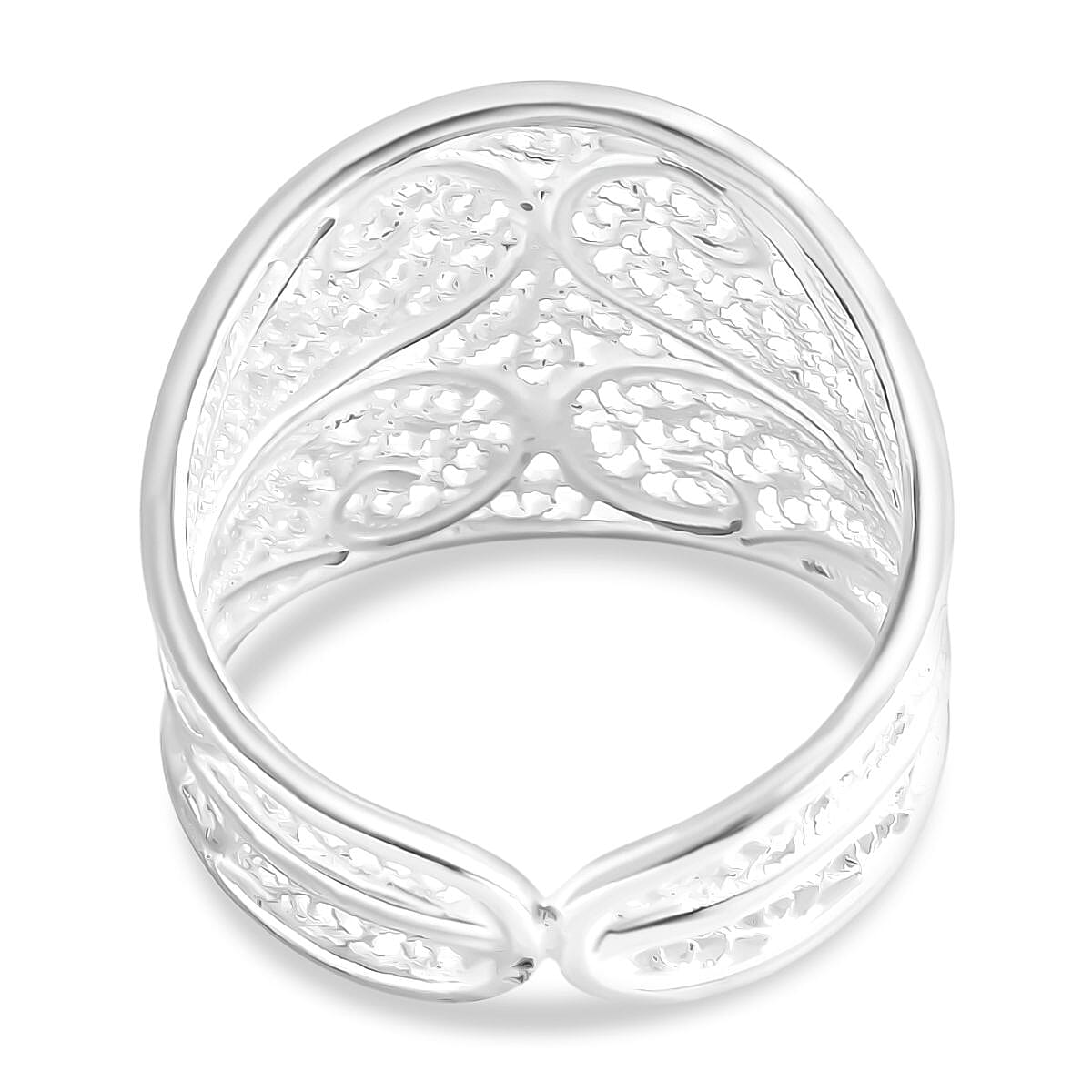 Royal Bali Tarakasi Collection - Sterling Silver Filigree Ring, Silver Wt. 5.20 Gms.