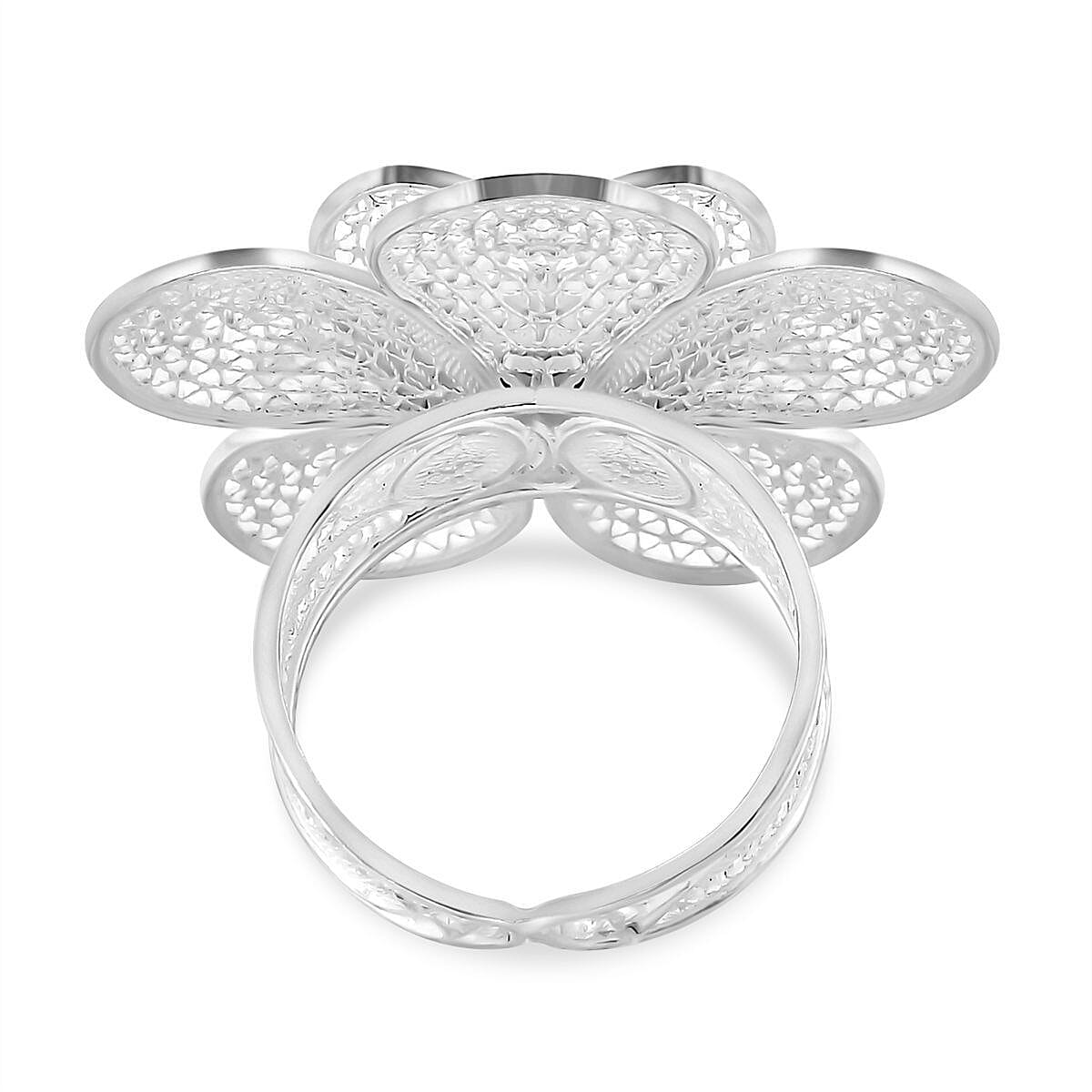 Bali Legacy Sterling Silver Flower Ring, Silver Wt. 7.50 Gms.