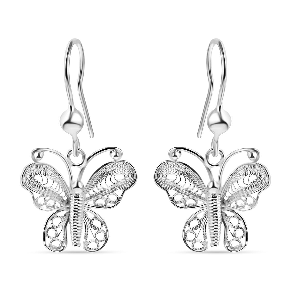 Bali Legacy Artisan Crafted Sterling Silver Butterfly Earring with Hook