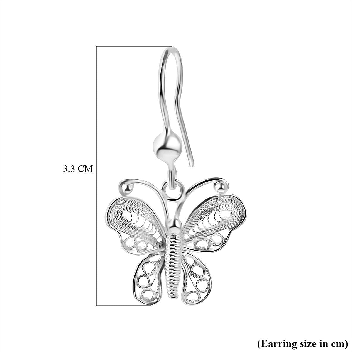 Bali Legacy Artisan Crafted Sterling Silver Butterfly Earring with Hook