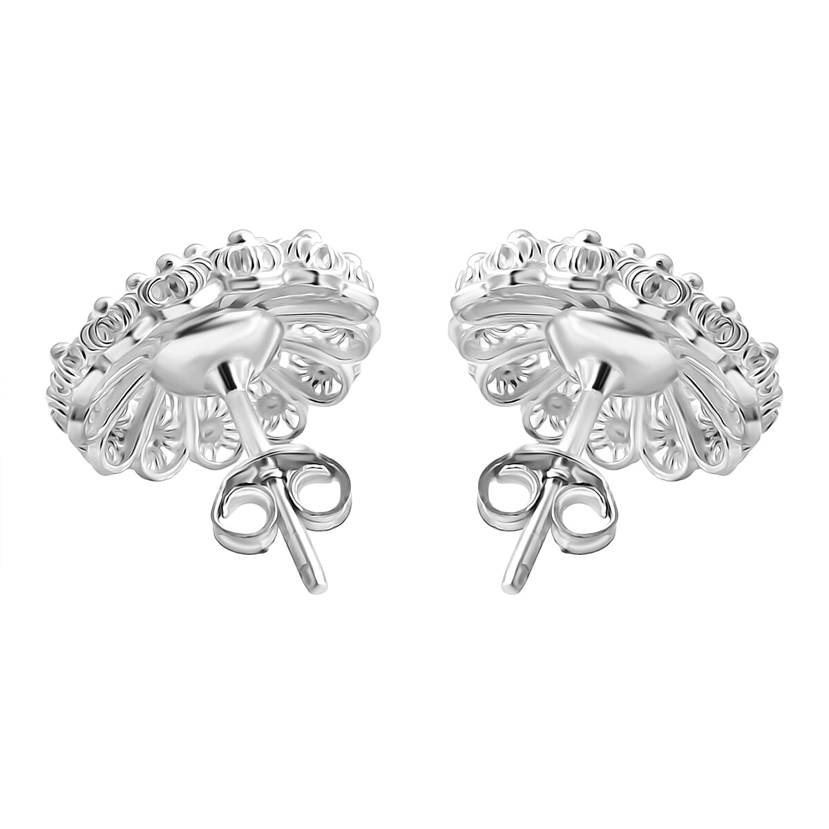 Royal Bali Tarakasi Collection - Sterling Silver Stud Earring with Push Back, Silver Wt. 4.52 Gms.