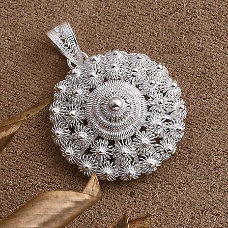 Royal Bali Tarakasi Collection - Sterling Silver Filigree Pendant