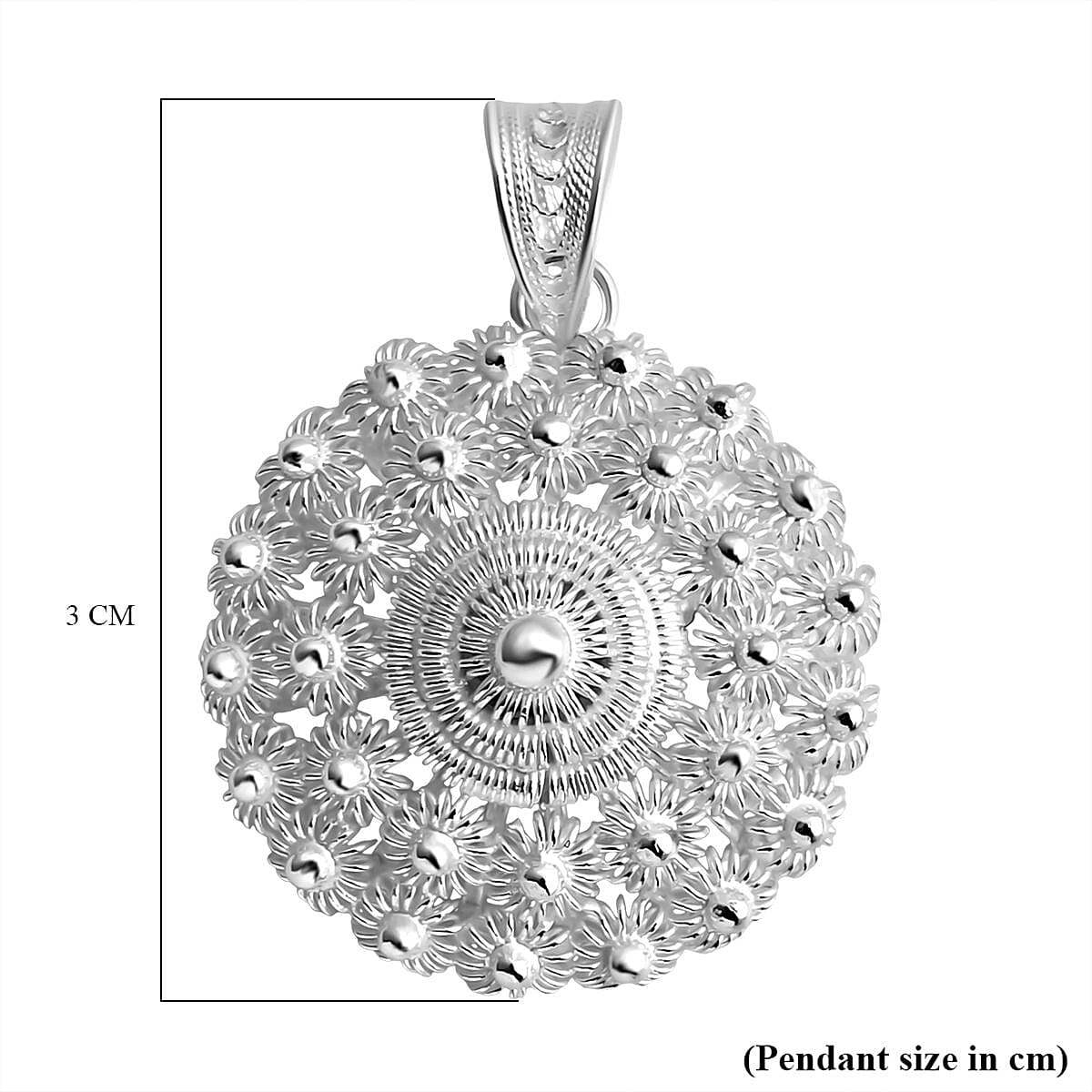 Royal Bali Tarakasi Collection - Sterling Silver Filigree Pendant