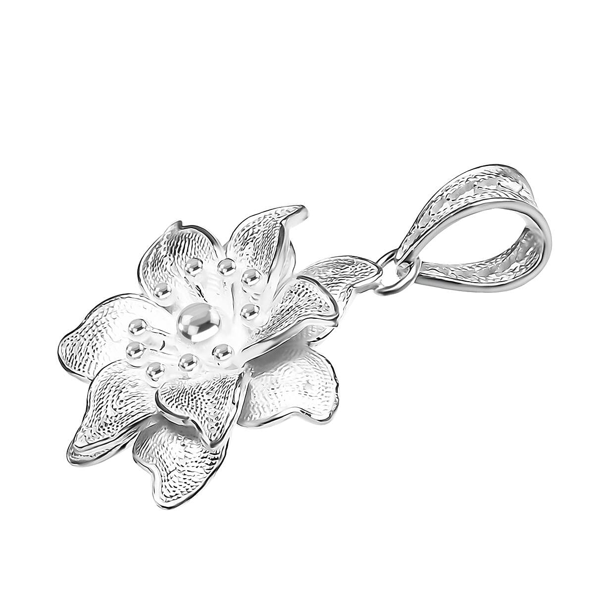Royal Bali Collection Sterling Silver Flower Pendant