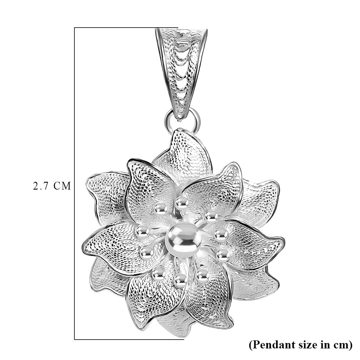 Royal Bali Collection Sterling Silver Flower Pendant