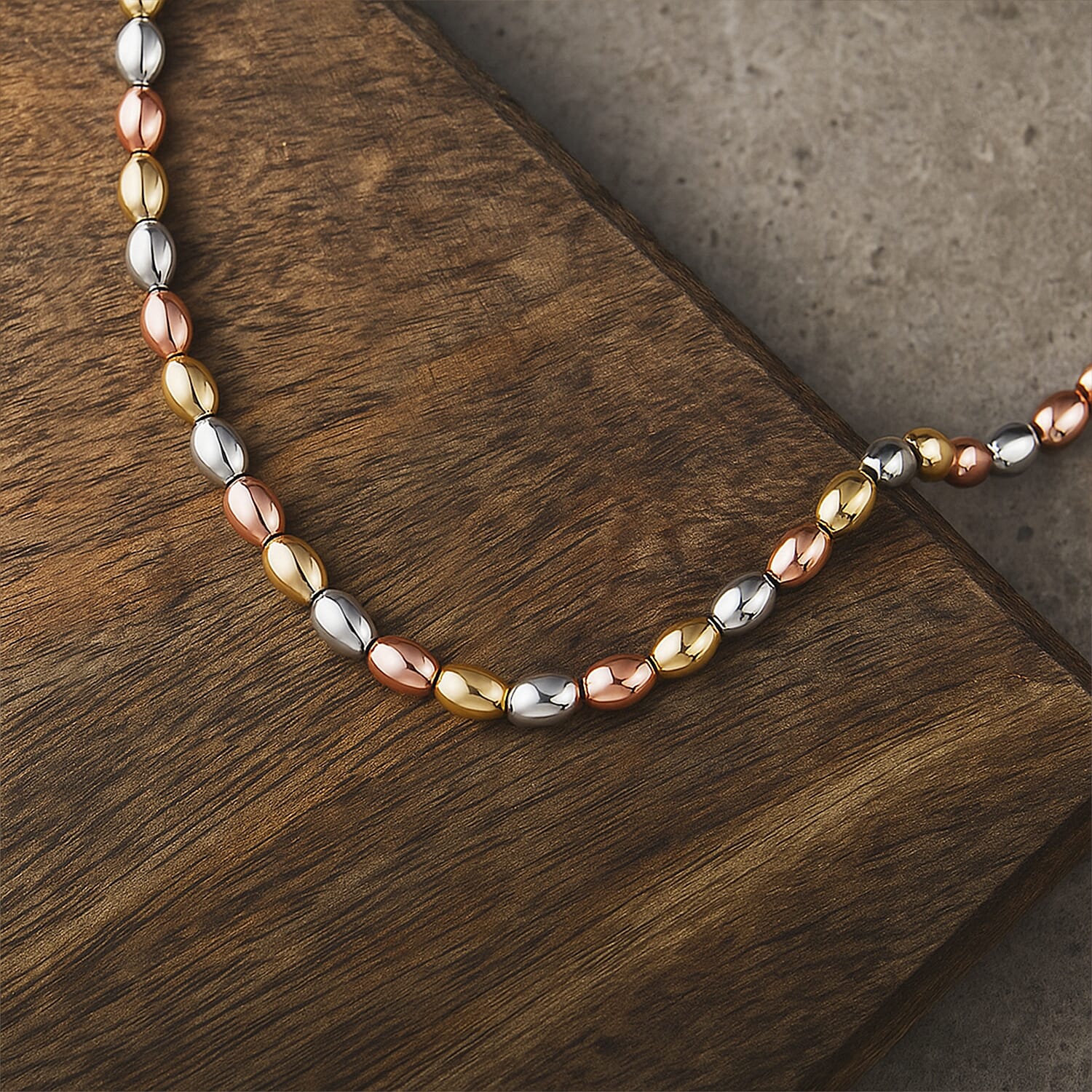 Designer Closeout - Tri-Colour Beaded Necklace (Size 18 - 2 Ext.)