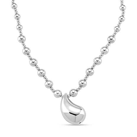 Necklace (Size 18.75 - 2 Ext) in White Gold Colour Tone