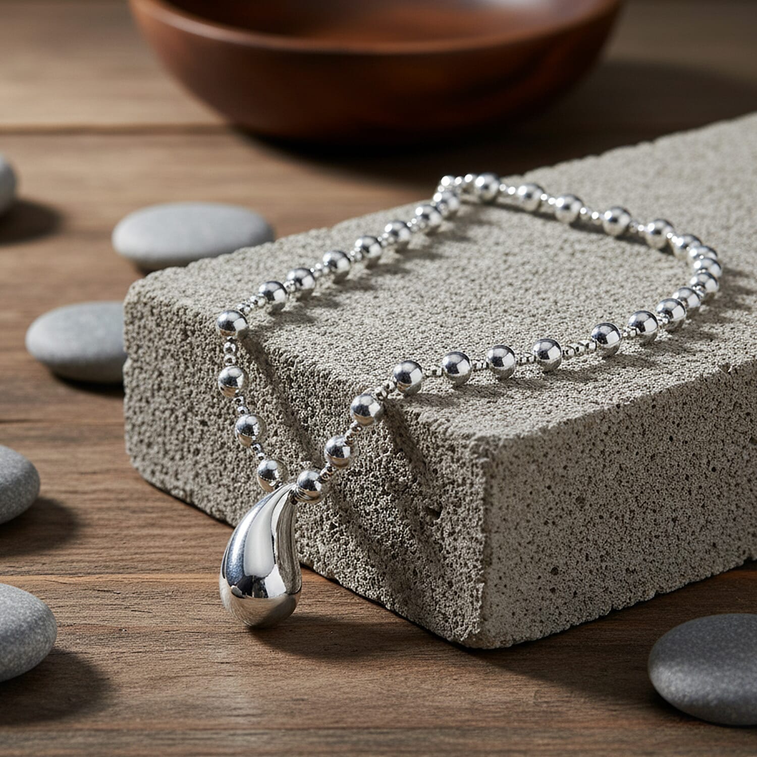 Necklace (Size 18.75 - 2 Ext) in White Gold Colour Tone