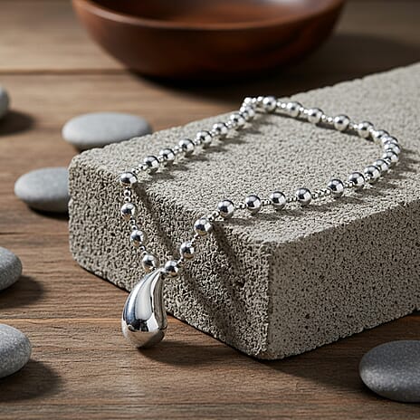 Necklace (Size 18.75 - 2 Ext) in White Gold Colour Tone