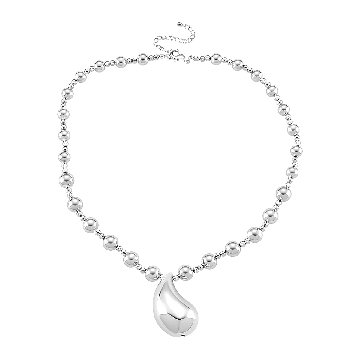Necklace (Size 18.75 - 2 Ext) in White Gold Colour Tone