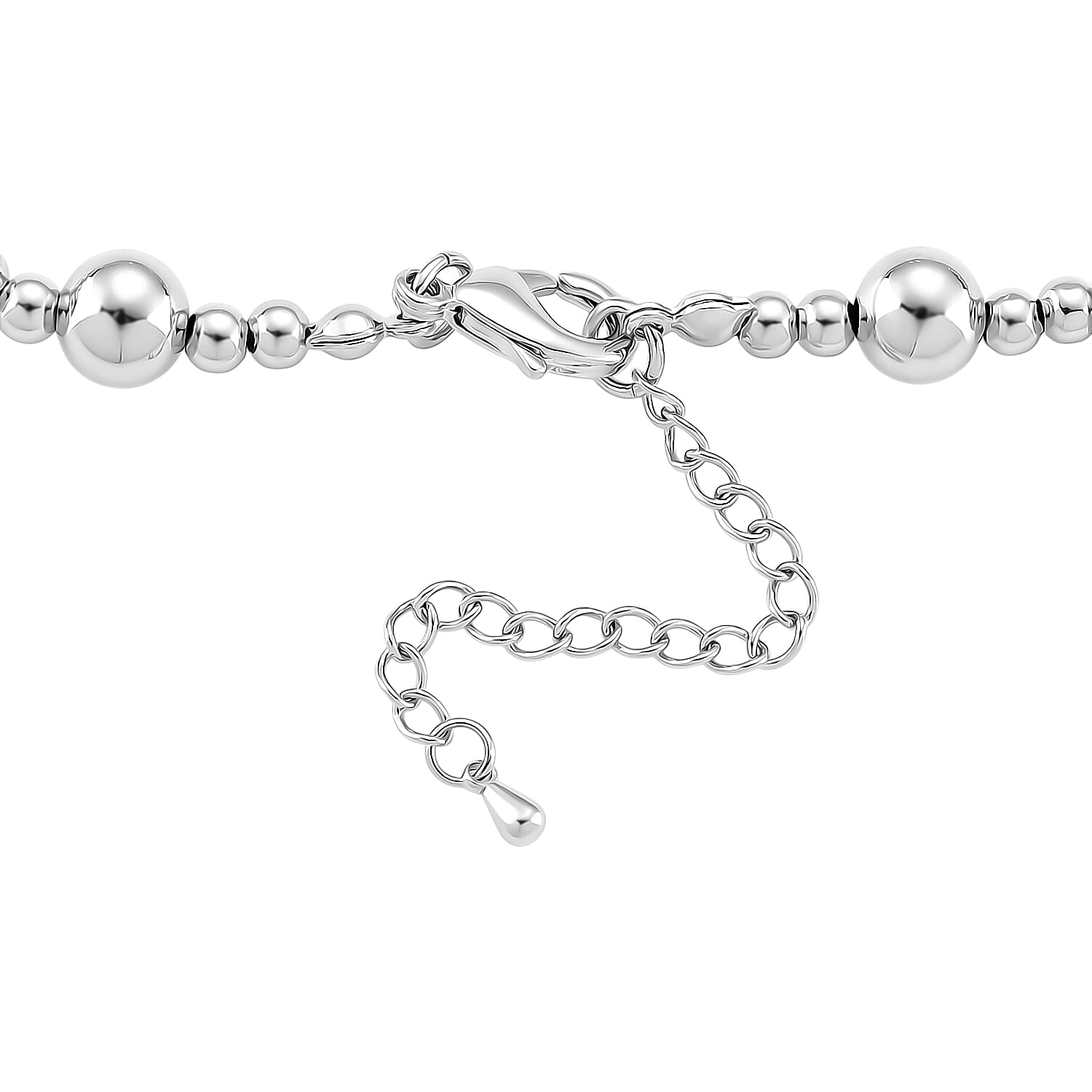 Necklace (Size 18.75 - 2 Ext) in White Gold Colour Tone