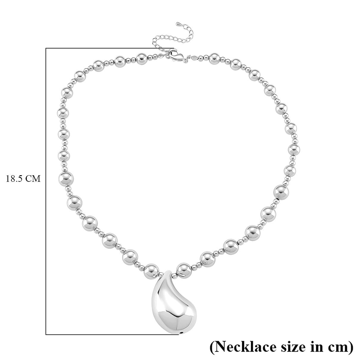 Necklace (Size 18.75 - 2 Ext) in White Gold Colour Tone
