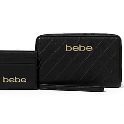 BEBE Jenna Vegan Leather Wallet with Separate Card Case - Lilac