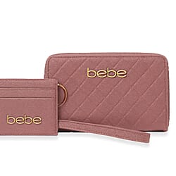 BEBE Jenna Vegan Leather Wallet with Separate Card Case - Lilac