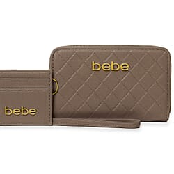 BEBE Jenna Vegan Leather Wallet with Separate Card Case - Lilac