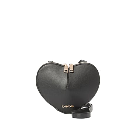 BEBE Crossbody Heart Bag - Black