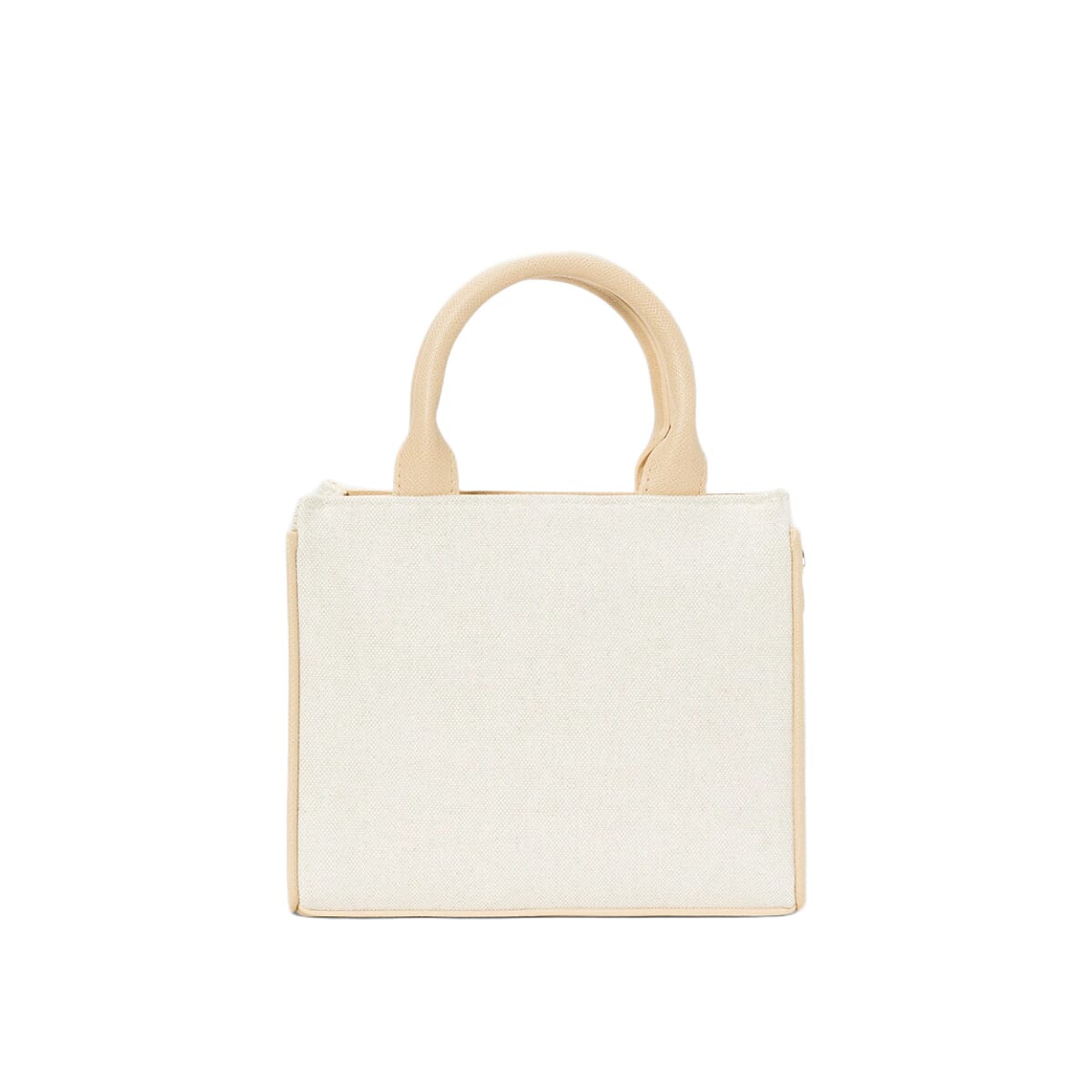 BEBE Vegan Leather Mini Canvas Satchel - Almond