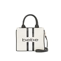 BEBE Vegan Leather Mini Canvas Satchel - Black