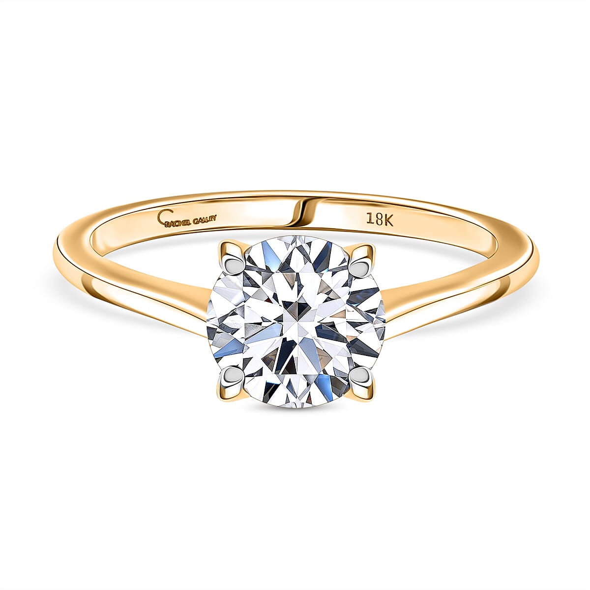 RACHEL GALLEY 18K Yellow Gold IGI Certified (VS-GH) Lab Grown Diamond Ring 2.00 Ct.
