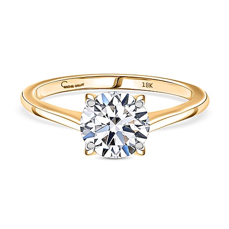 RACHEL GALLEY 18K Yellow Gold IGI Certified (VS-GH) Lab Grown Diamond Ring 2.00 Ct.