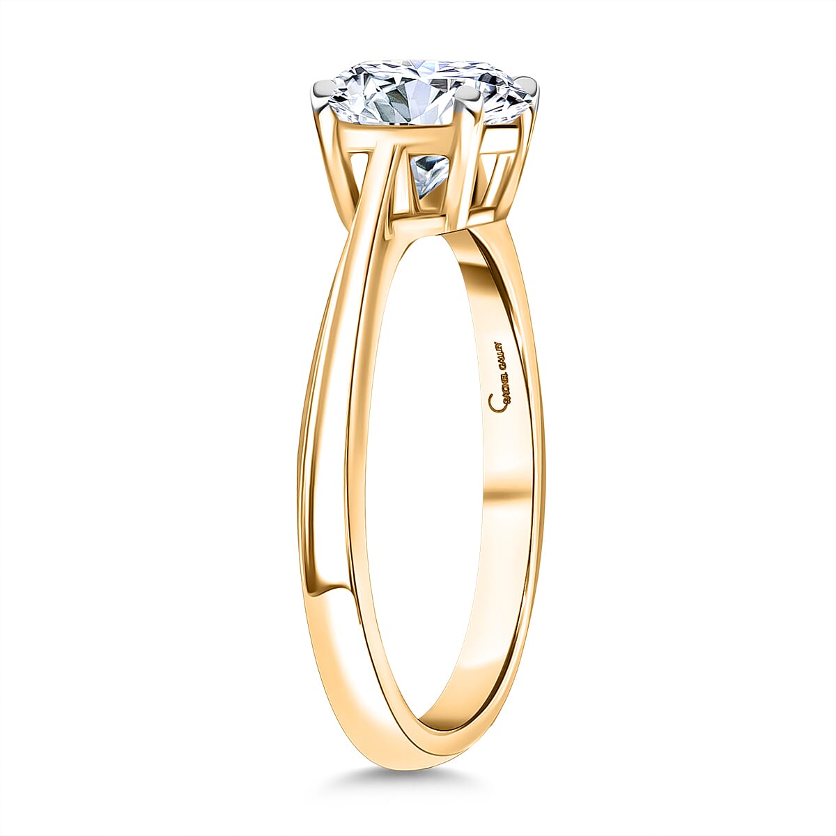 RACHEL GALLEY 18K Yellow Gold IGI Certified (VS-GH) Lab Grown Diamond Ring 2.00 Ct.