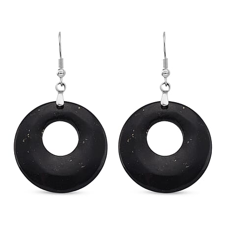 Natural Shungite Dangle Earring with Hook 40.00 Ct.