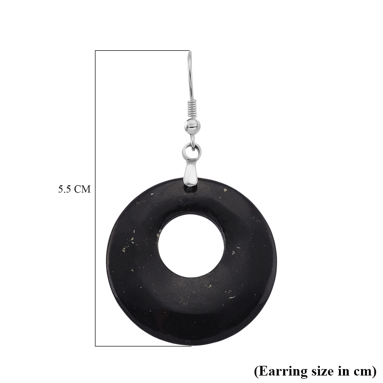 Natural Shungite Dangle Earring with Hook 40.00 Ct.