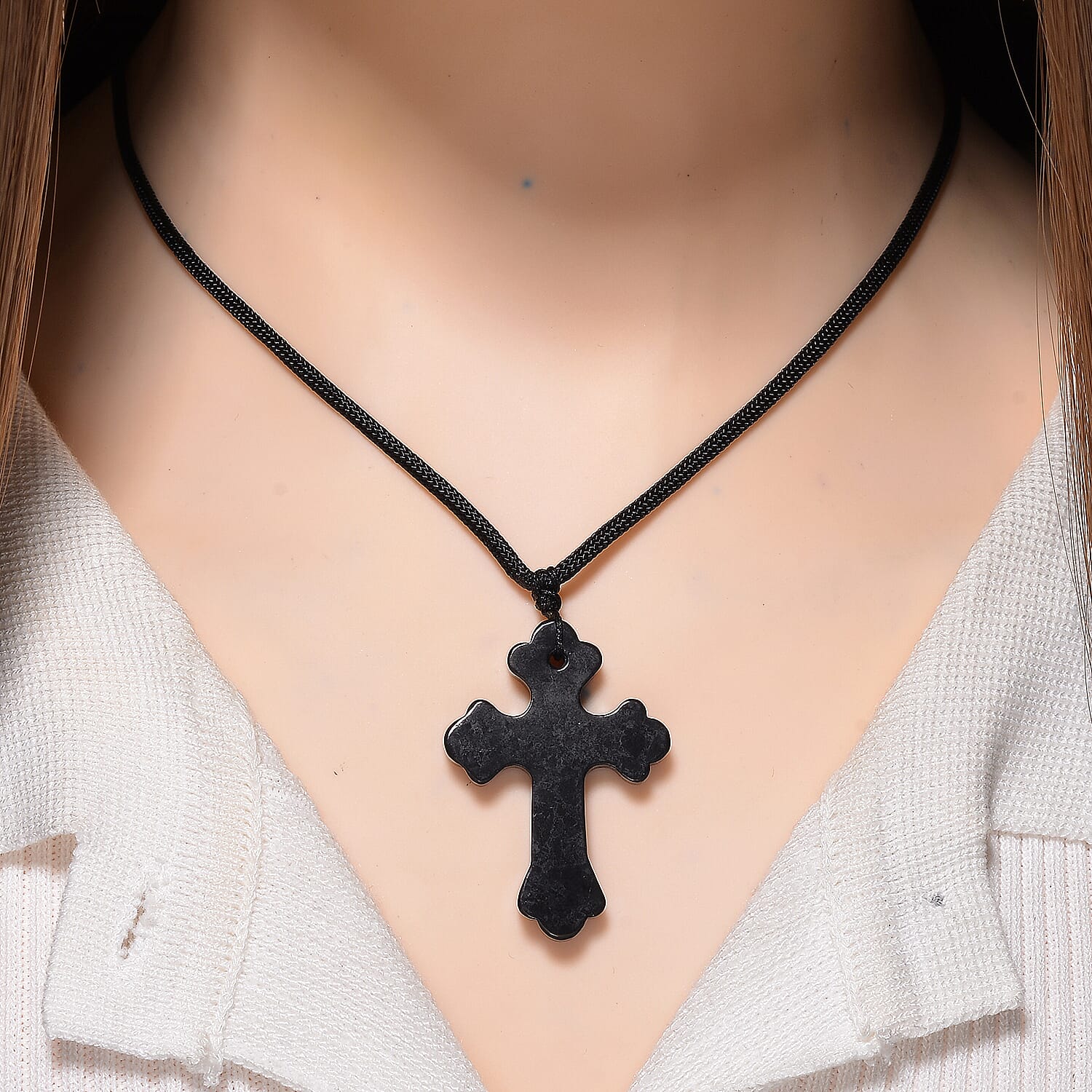 Natural Shungite Stone Cross Pendant 35.00 Ct.