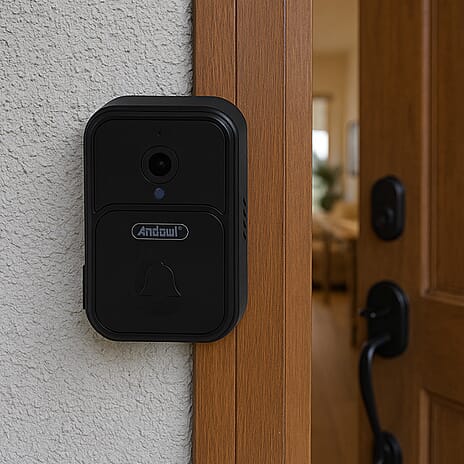 4K Smart Video Doorbell - Wide-Angle Lens, Night Vision, WiFi, 1000mAh Battery, Motion Alerts - 2-Way Talk - Black