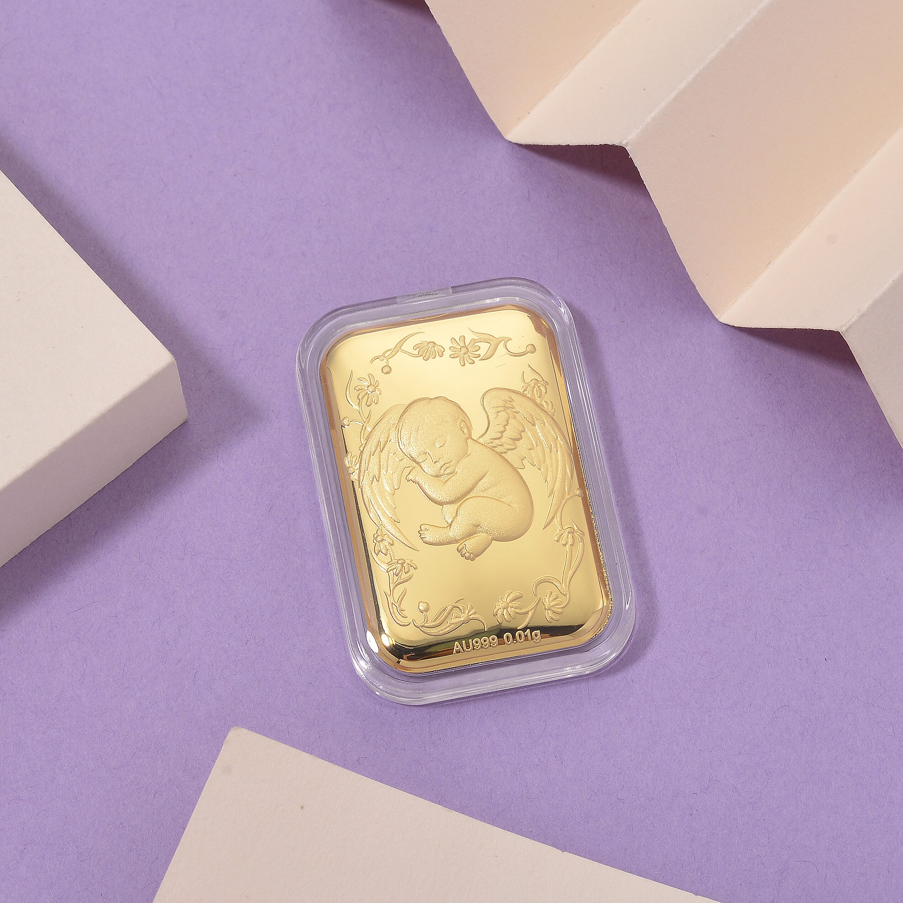 24K Yellow Gold Angel Embossed Collectable