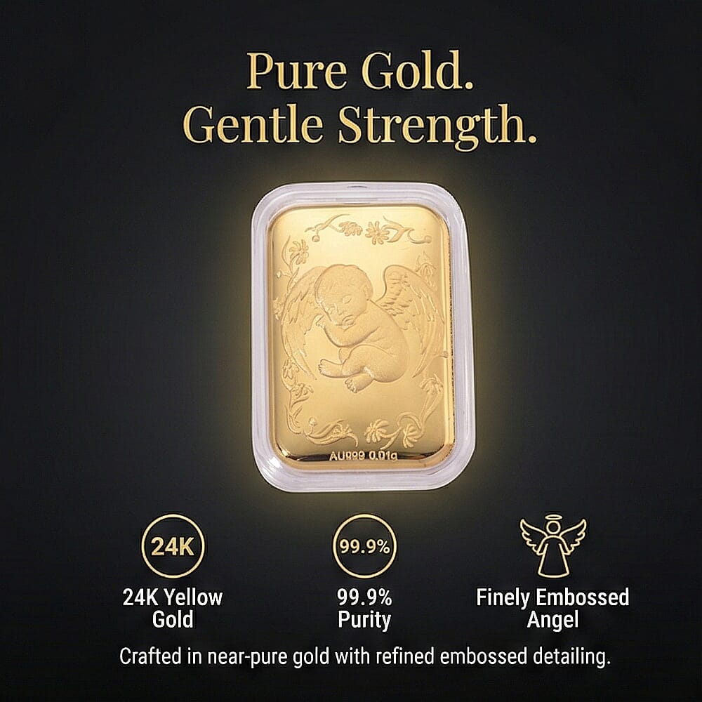 24K Yellow Gold Angel Embossed Collectable