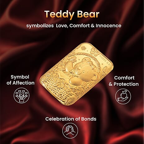 24K Yellow Gold (99.99% Purity) Teddy Bear Embossment Foil