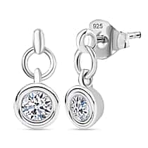 LUXURIANT 0.50 Ct. Lab Grown Diamond Dangling Earring in Rhodium Overlay Sterling Silver (SI-GH)