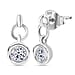LUXURIANT 0.50 Ct. Lab Grown Diamond Dangling Earring in Rhodium Overlay Sterling Silver (SI-GH)