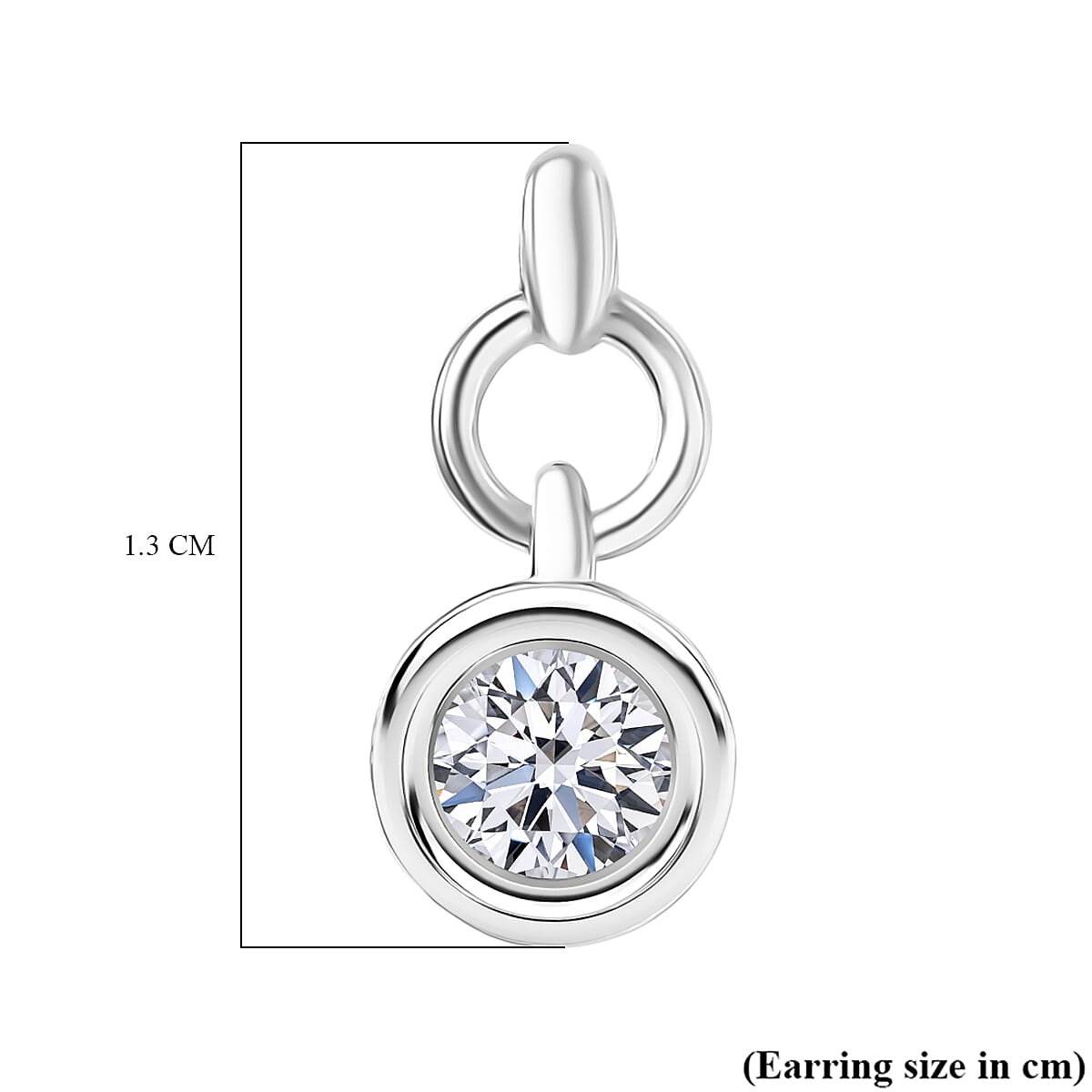 Luxuriant Round Cut Lab Grown Diamond (SI-GH) Dangling Earring in Rhodium Overlay Sterling Silver 0.50 Ct.