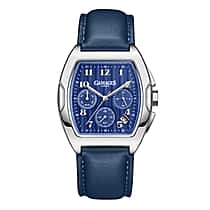 Gamages Of London Limited Edition Hand Assembled Valor Mecha Quartz 3ATM Water Resistant Watch With Genuine Leather Strap - Blue (With 5 Year Warranty)