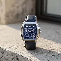 Gamages Of London Limited Edition Hand Assembled Valor Mecha Quartz 3ATM Water Resistant Watch With Genuine Leather Strap - Blue (With 5 Year Warranty)