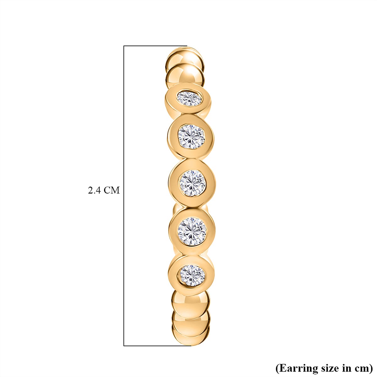 Luxuriant Lab Grown Diamond (SI-GH) Full Hoop Earring in 18K Vermeil Yellow Gold Plated Sterling Silver 0.50 Cts