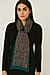 Pure Silk Ikat Print Scarf (One Size) - Black