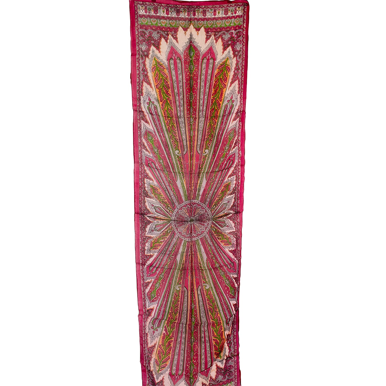 Pure Silk Ikat Print Scarf (One Size) - Red