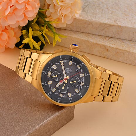 WILLIAM HUNT Limited Edition 5ATM Water Resistant Watch With Presentation Box - Gold