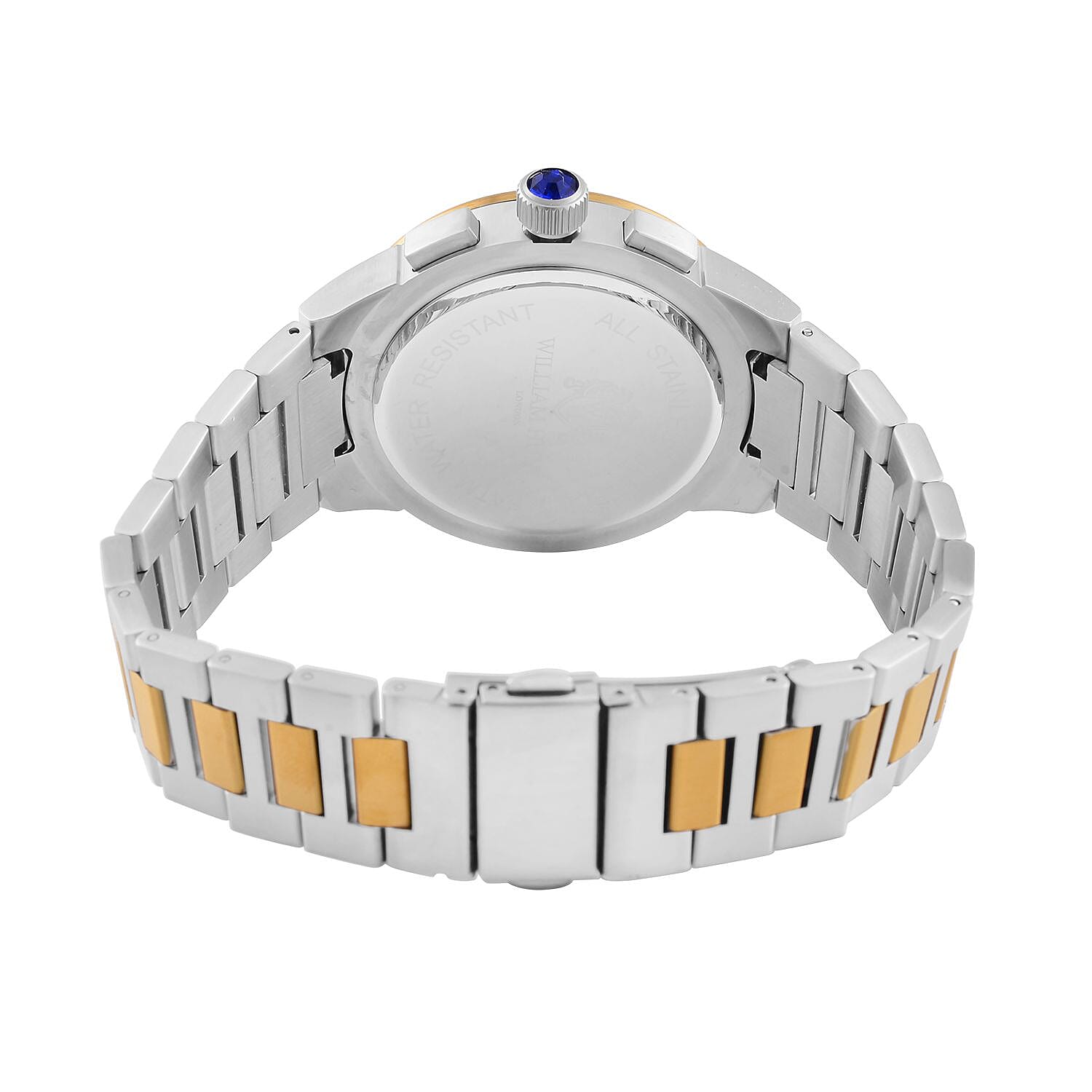 WILLIAM HUNT Multifunctional Quartz Miyota JP15 5ATM WR Teal Sunray Dial & Two-Tone Case Mens Watch with Two-Tone Stainless Steel Strap