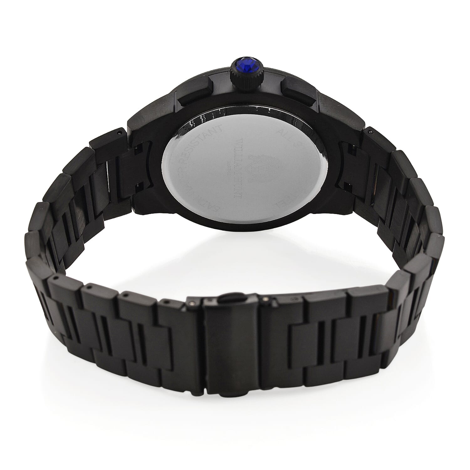 WILLIAM HUNT Multifunctional Quartz Miyota JP15 5ATM WR Black Sunray Dial & Black Case Mens Watch with Black Stainless Steel Strap