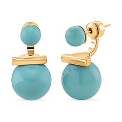 Sleeping Beauty Green colour Shell Pearl Beads Earring in Gold Tone 30.00 Ct.