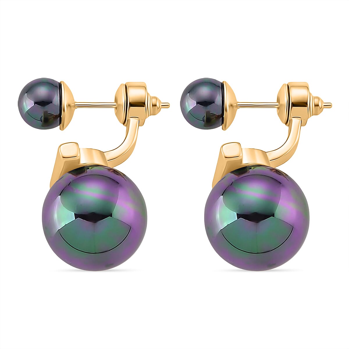 Sleeping Beauty Peacock colour Shell Pearl Beads Earring