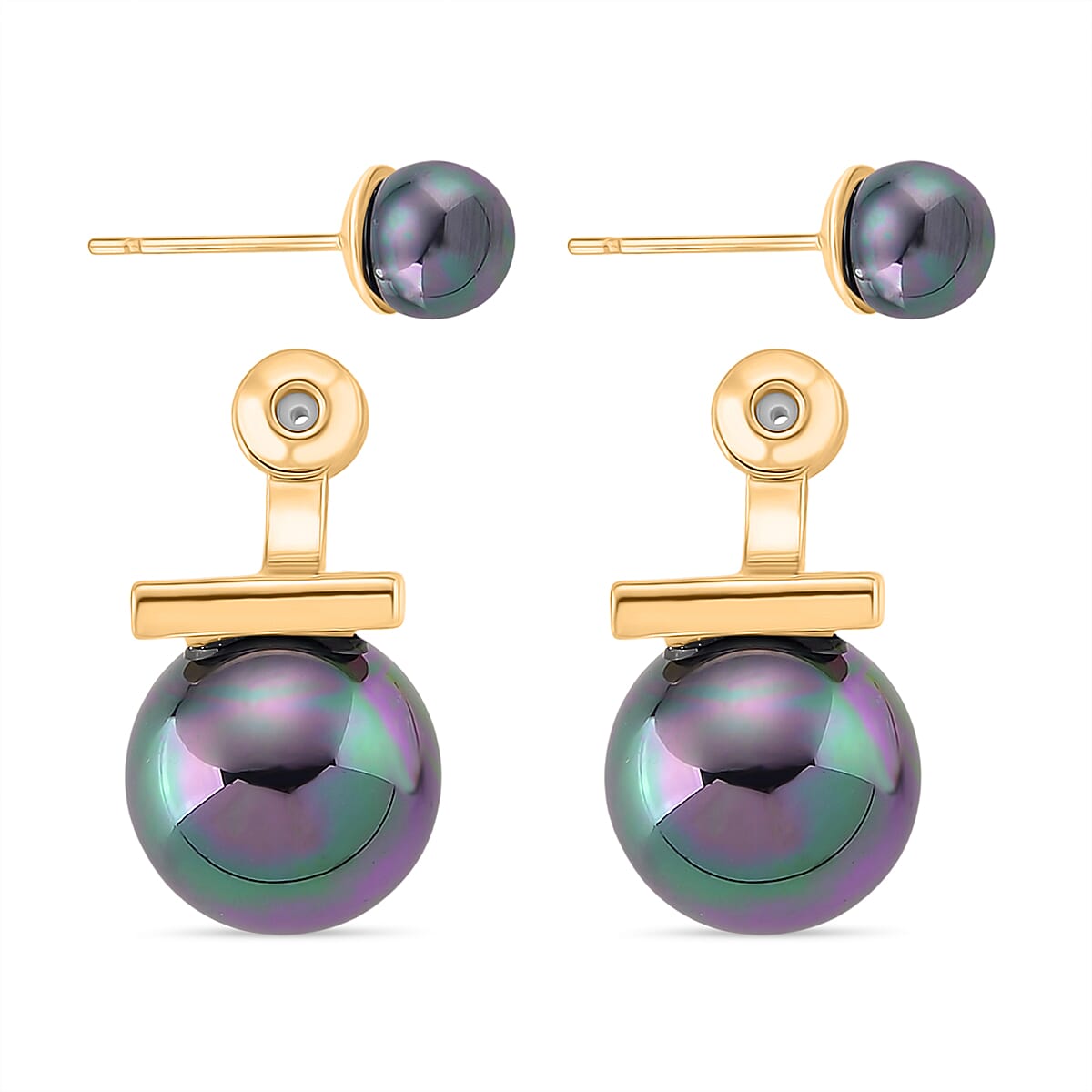 Sleeping Beauty Peacock colour Shell Pearl Beads Earring