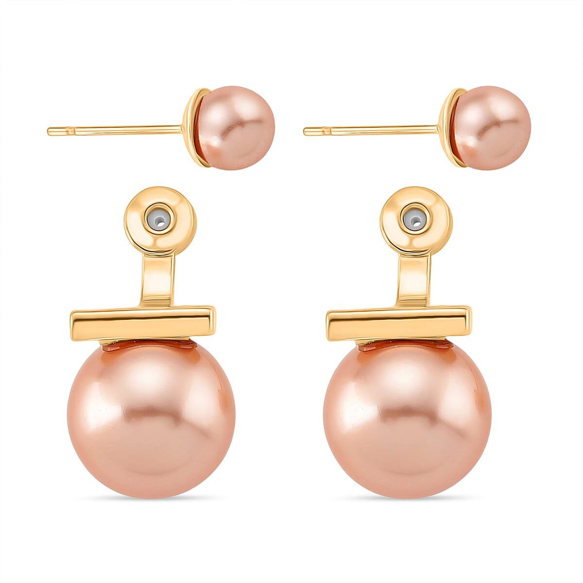 Sleeping Beauty Peach colour Shell Pearl Beads Earring
